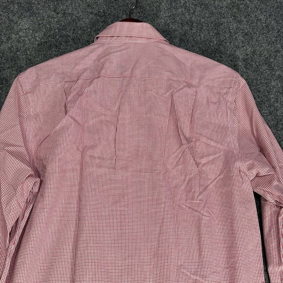 Tommy HIlfiger Shirt Mens 15.5 Button Down Slim Fit Non Iron Red Check - Picture 7 of 8
